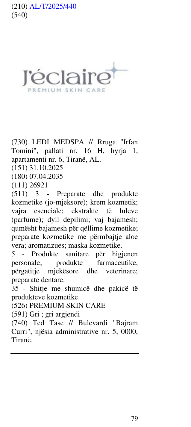 Zëri i markës PREMIUM SKIN CARE në buletin