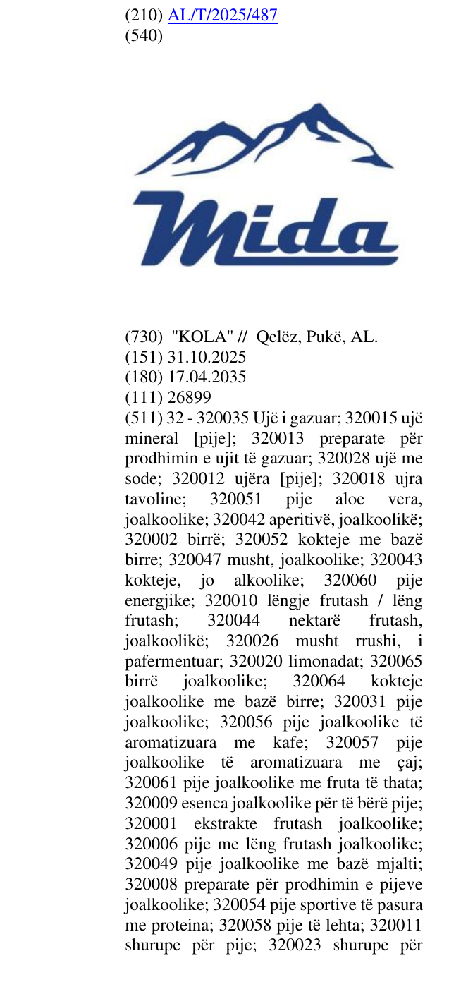 Zëri i markës Mida në buletin
