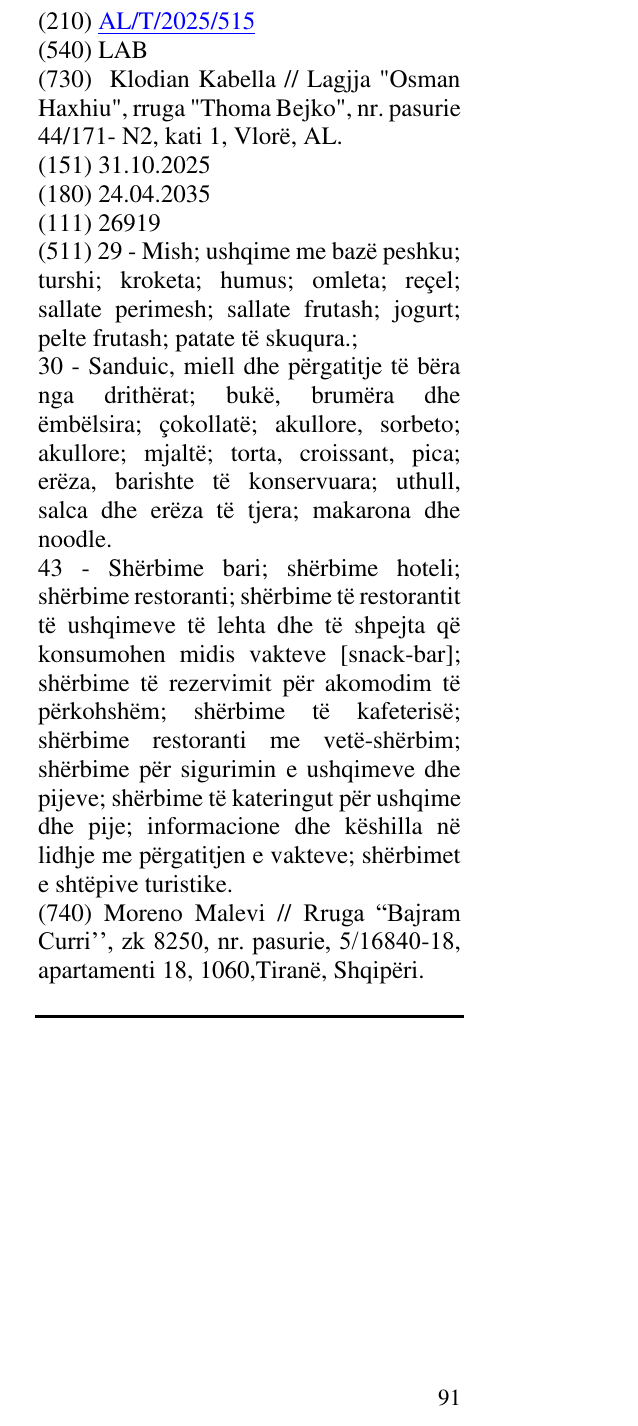 Zëri i markës LAB në buletin