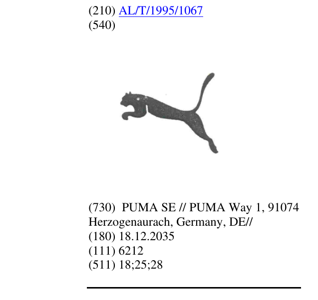 Zëri i markës JUMPING PUMA në buletin