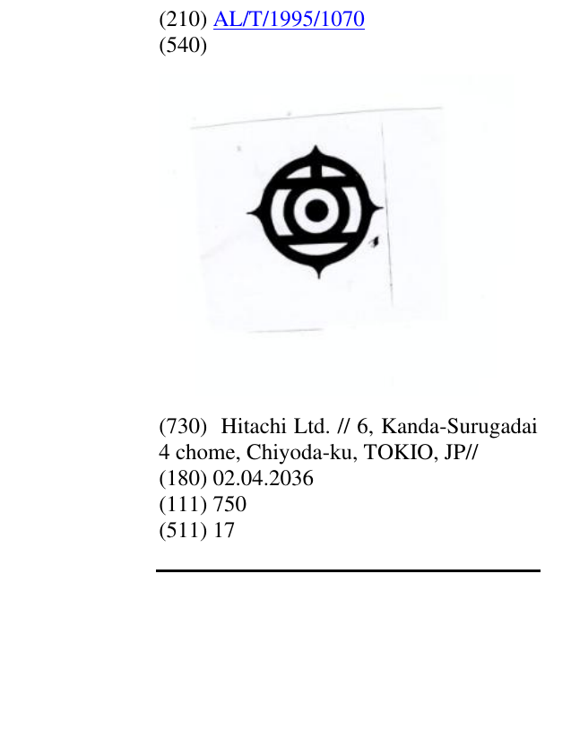 Zëri i markës HITACHI Circle në buletin