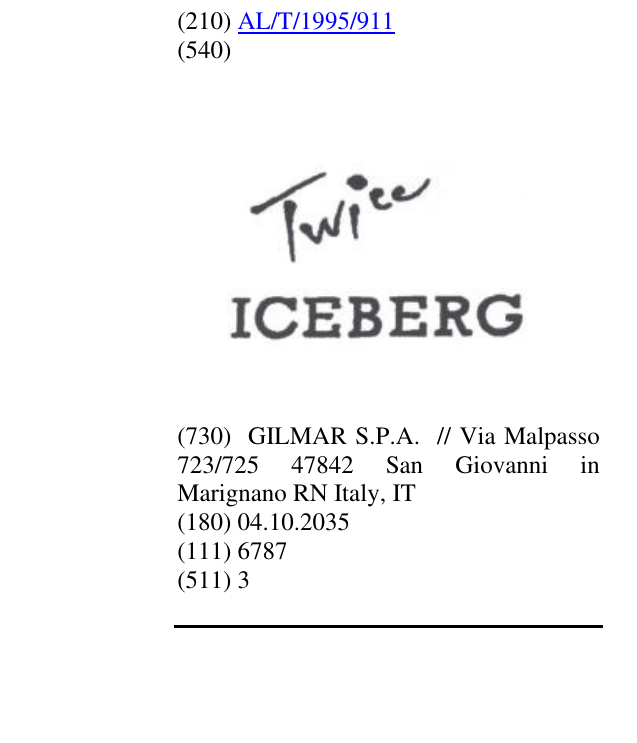 Zëri i markës TWICE ICEBERG në buletin