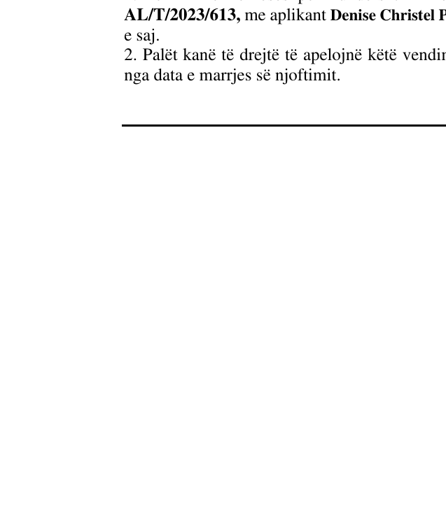 Zëri i markës AL/T/2023/613 në buletin