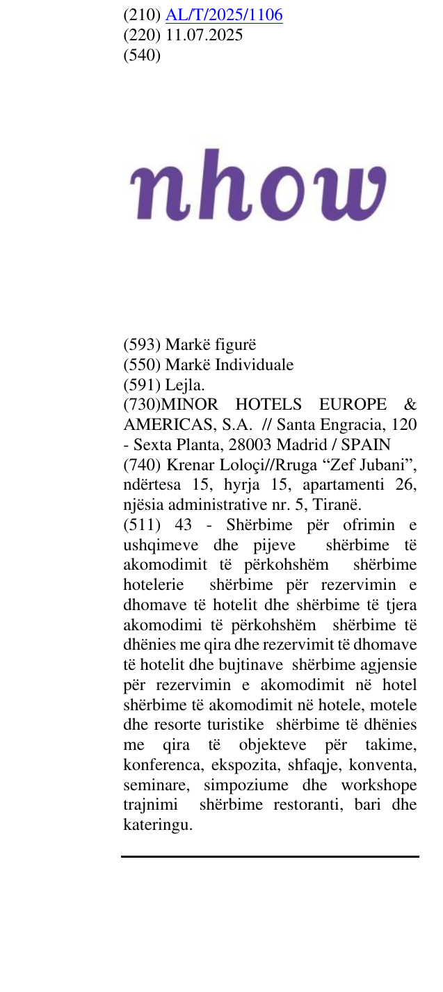 Zëri i markës NHOW në buletin