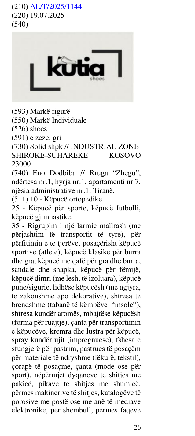 Zëri i markës shoes në buletin