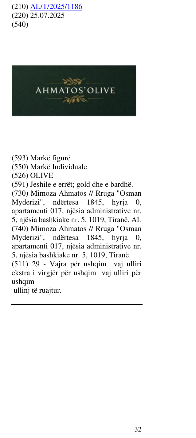 Zëri i markës OLIVE në buletin