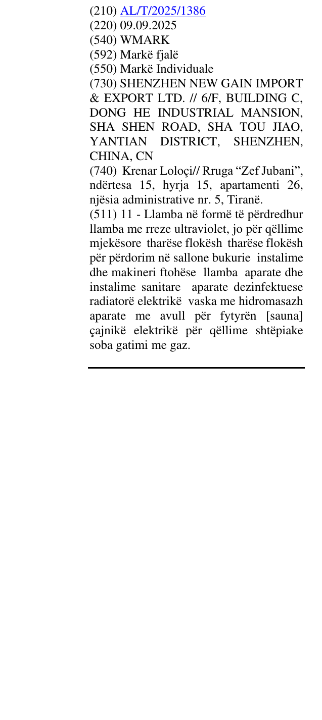 Zëri i markës WMARK në buletin