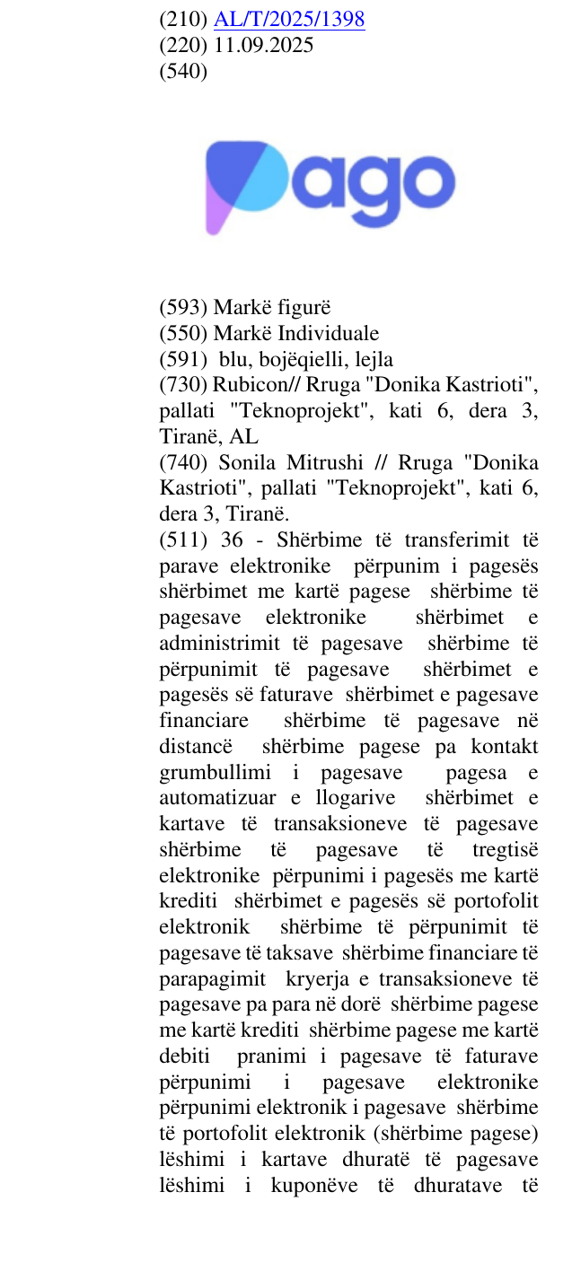 Zëri i markës pago në buletin