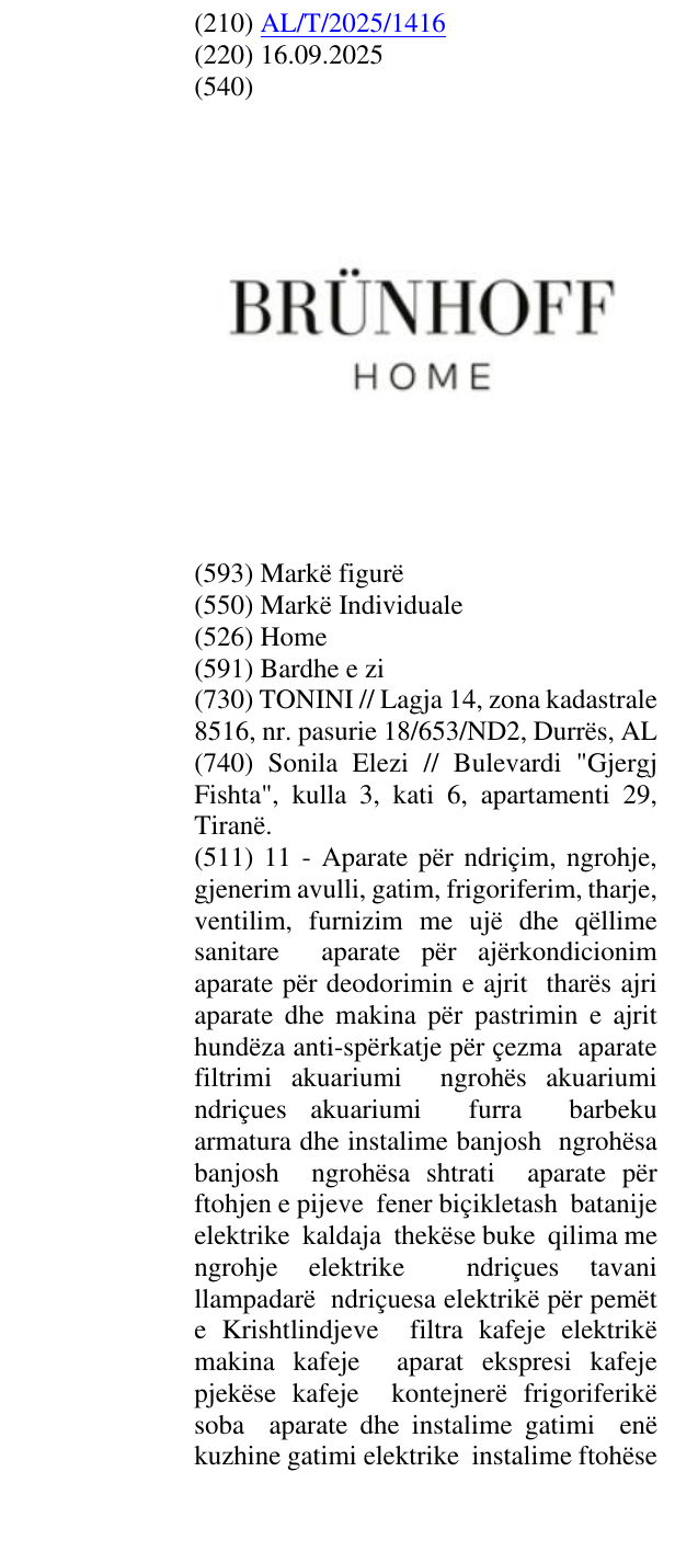 Zëri i markës Home në buletin