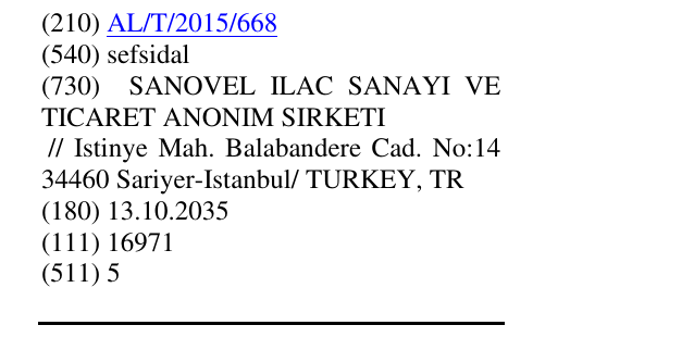 Zëri i markës sefsidal në buletin
