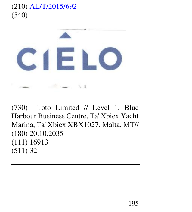 Zëri i markës cielo në buletin
