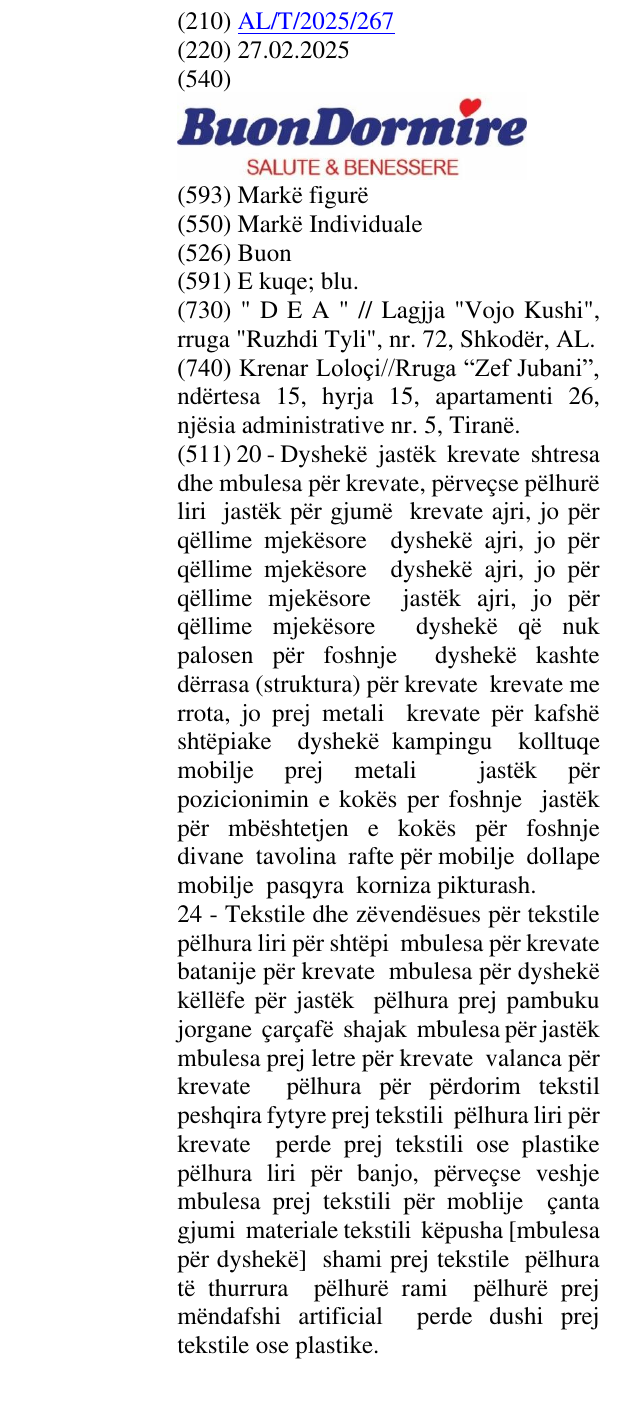 Zëri i markës Buon në buletin