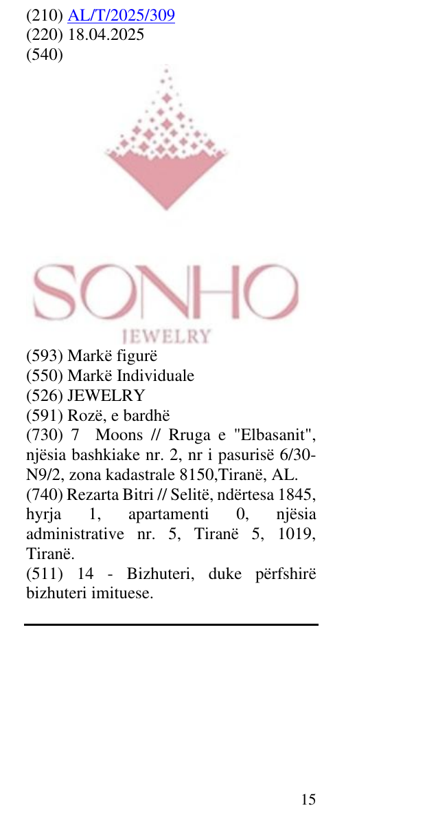 Zëri i markës JEWELRY në buletin