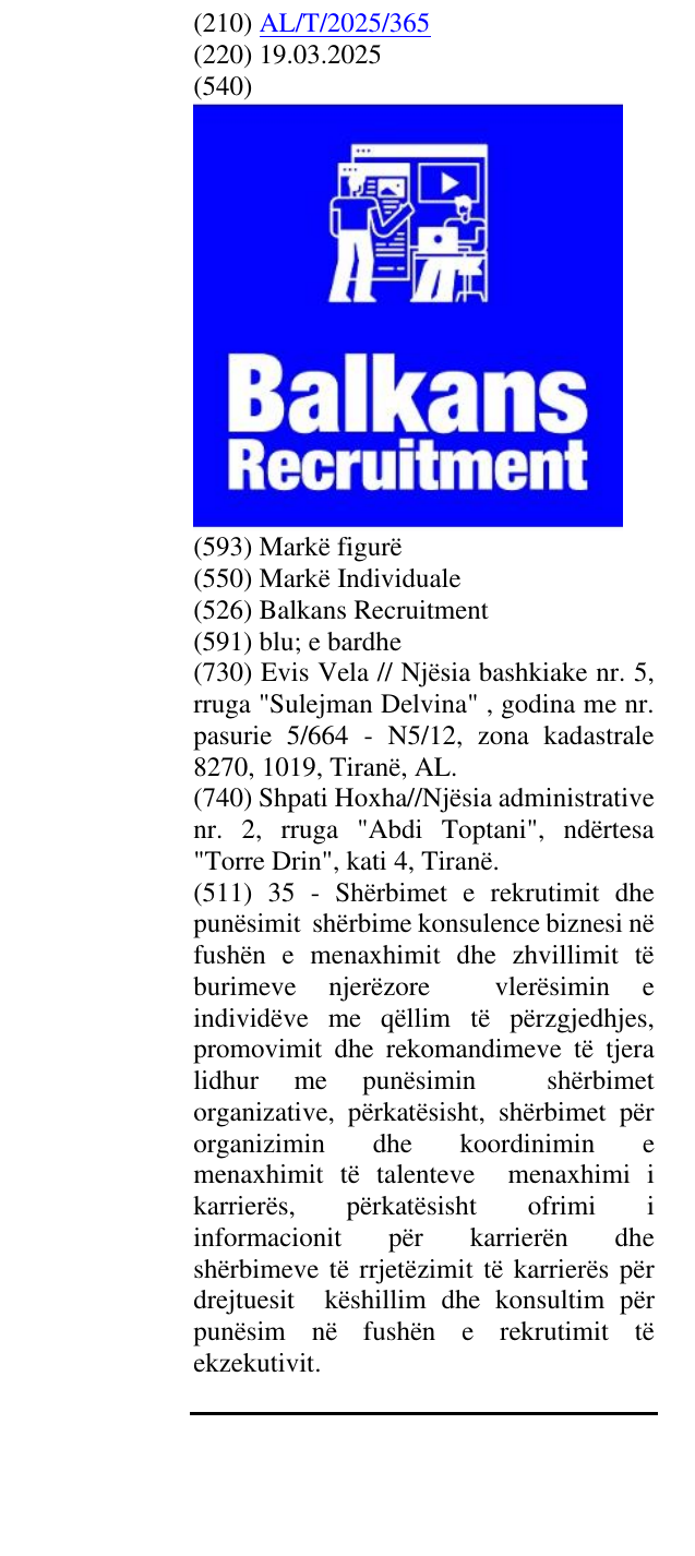 Zëri i markës Balkans Recruitment në buletin