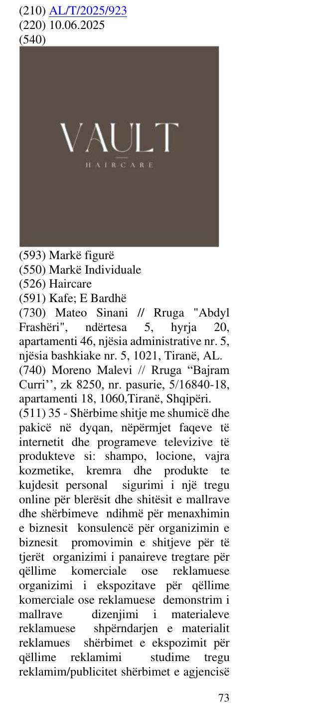 Zëri i markës Haircare në buletin