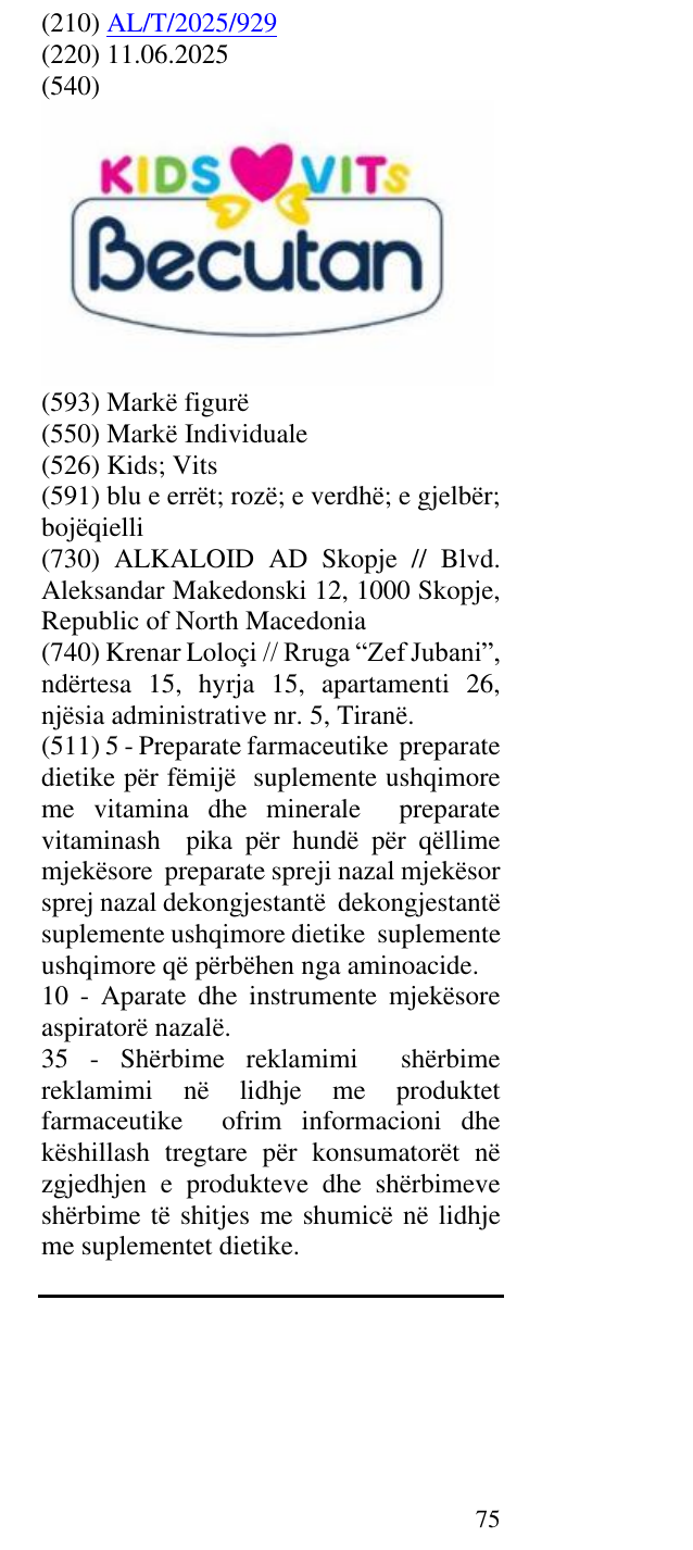 Zëri i markës Kids; Vits në buletin