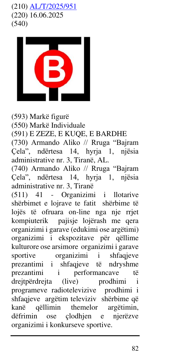 Zëri i markës LlotoB në buletin
