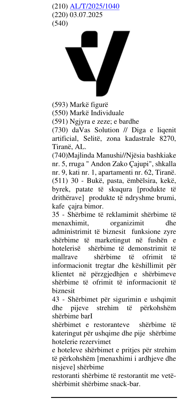 Zëri i markës V në buletin