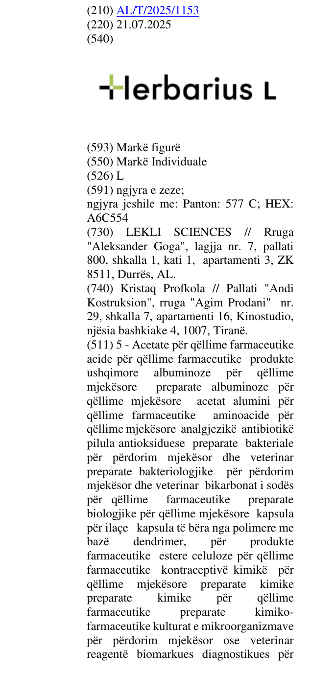 Zëri i markës L në buletin