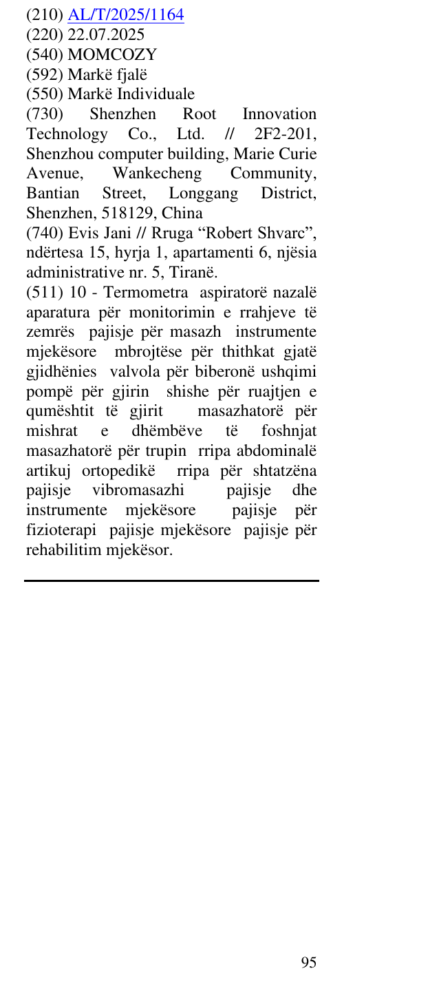 Zëri i markës MOMCOZY në buletin