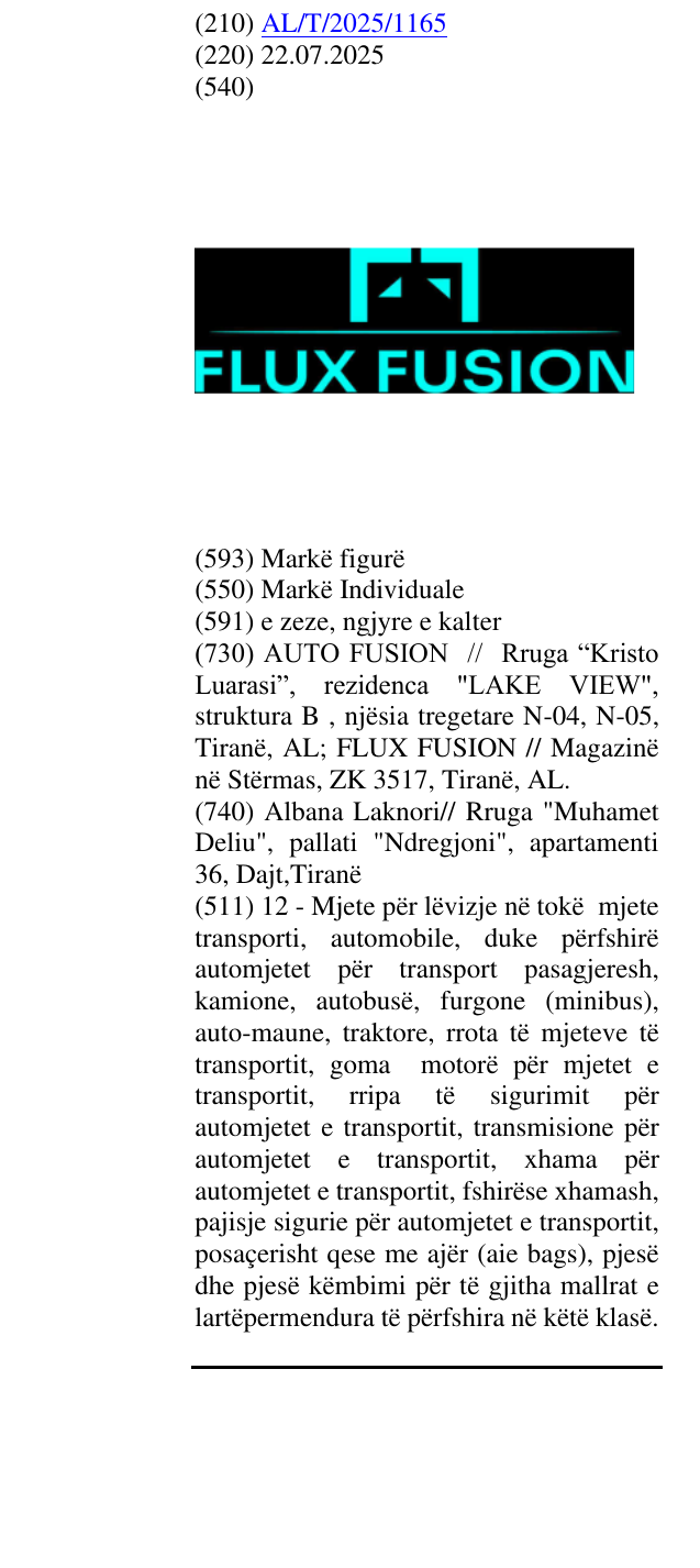 Zëri i markës FLUX FUSION në buletin