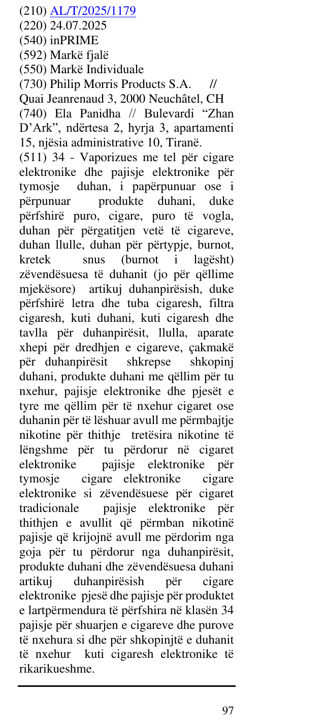 Zëri i markës inPRIME në buletin