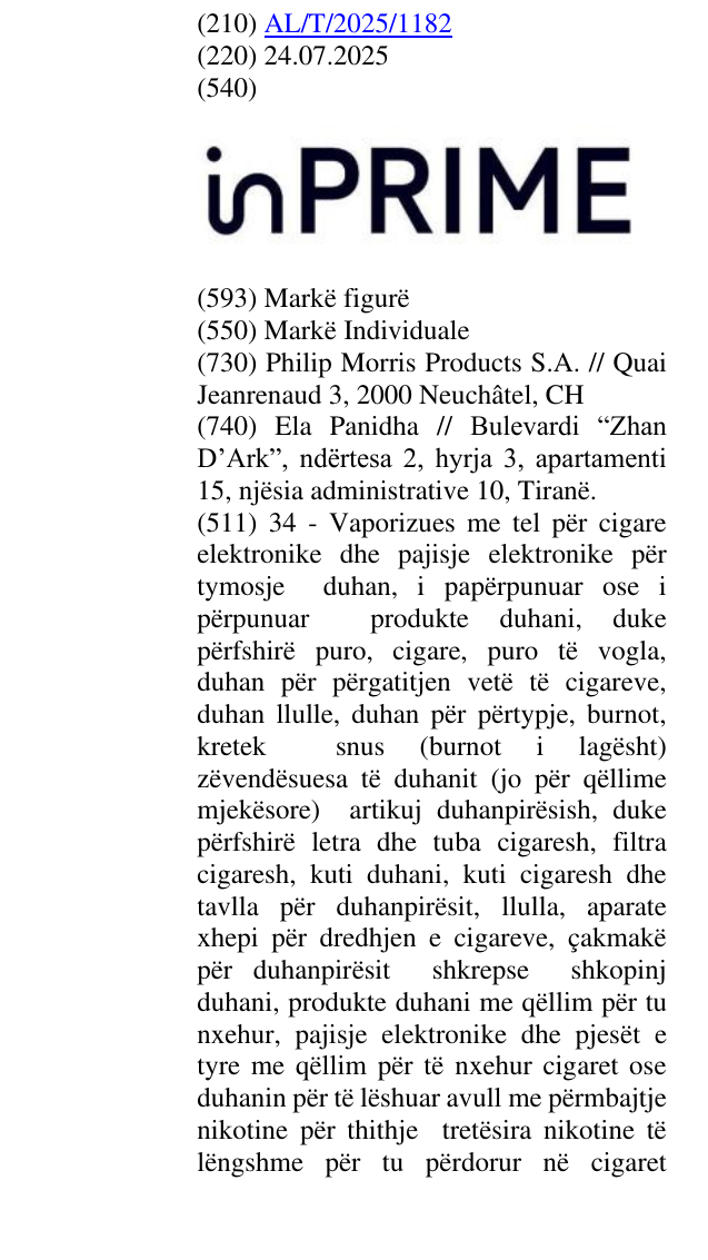 Zëri i markës in PRIME në buletin