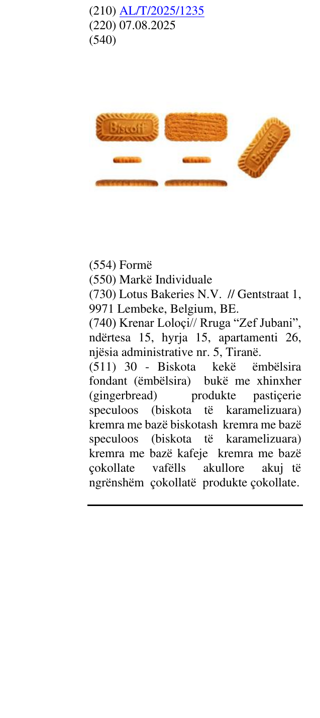 Zëri i markës Biscoff në buletin