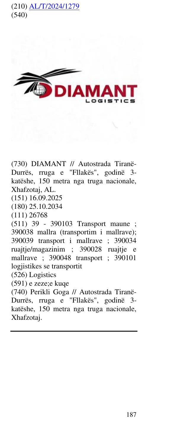 Zëri i markës Logistics në buletin