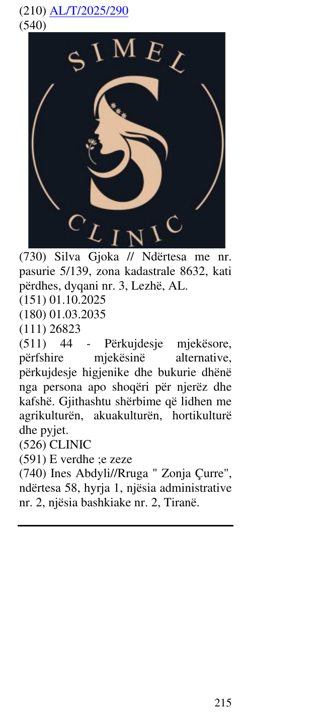 Zëri i markës CLINIC në buletin