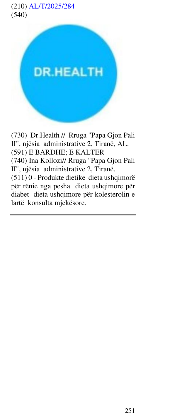 Zëri i markës DR.HEALTH në buletin