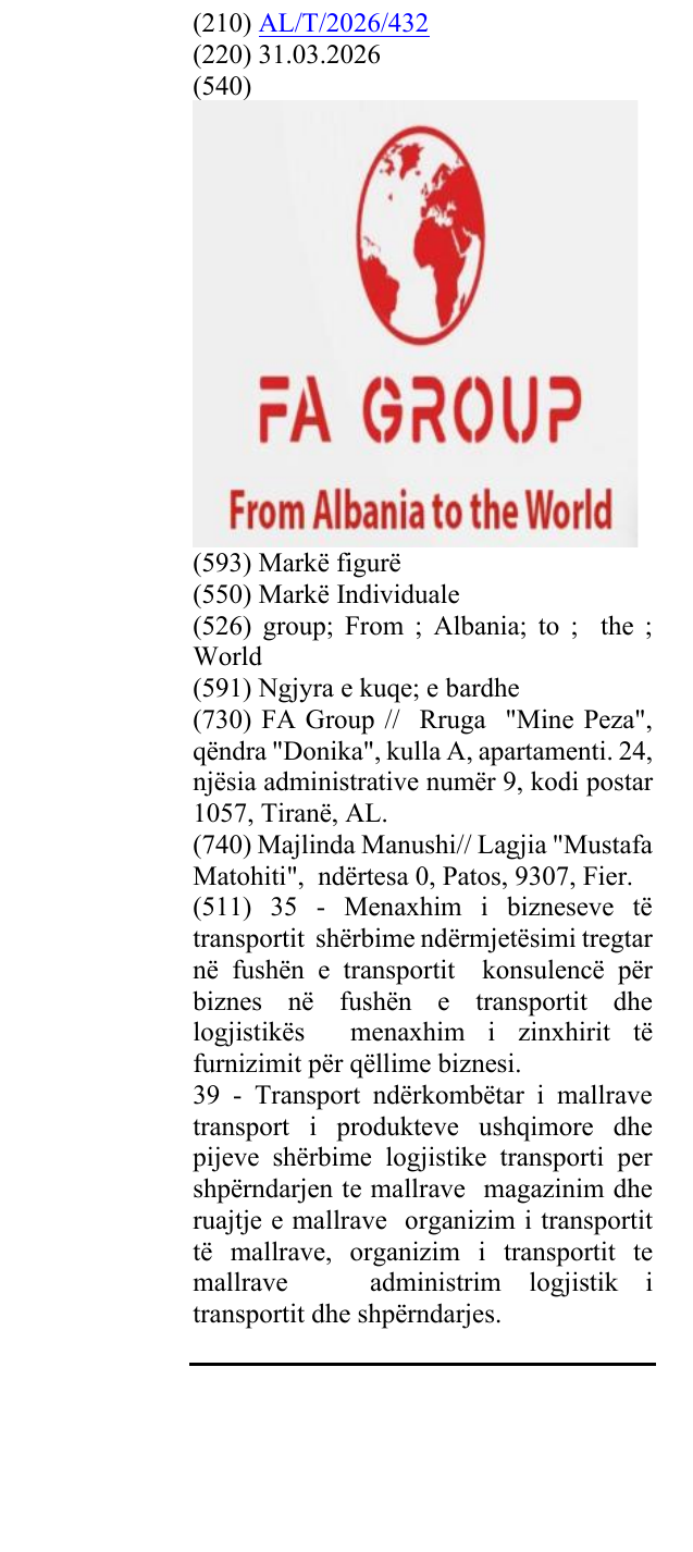 Zëri i markës group; From ; Albania; to ; the ; World në buletin
