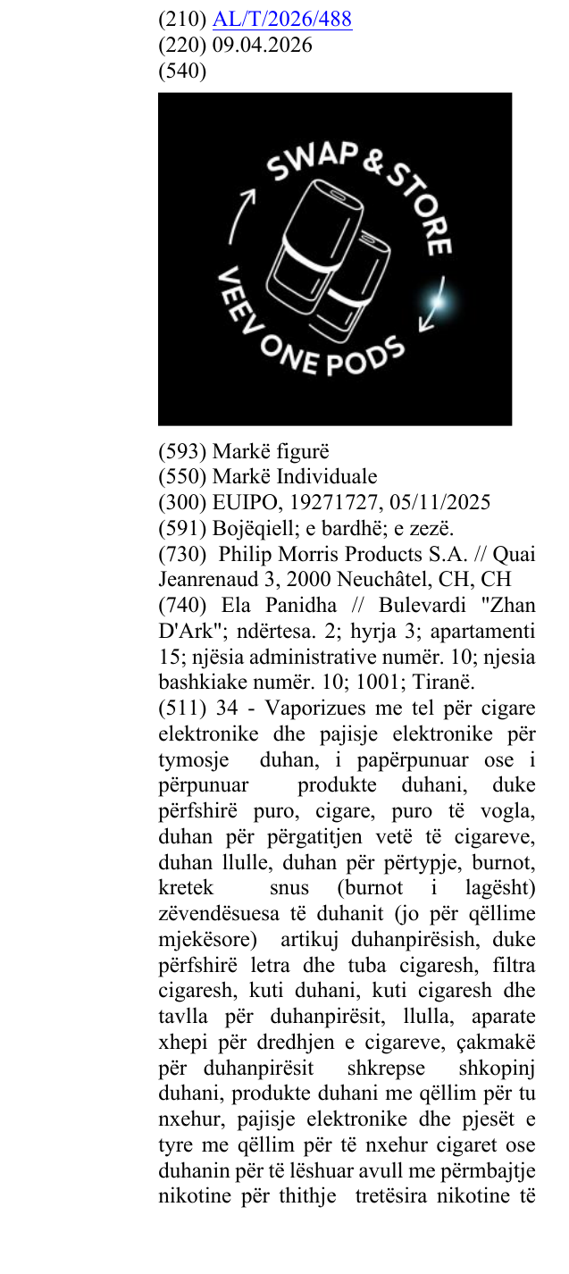 Zëri i markës SWAP & STORE VEEV ONE PODS në buletin