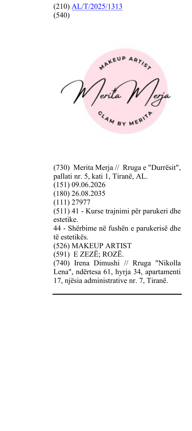 Zëri i markës MAKEUP ARTIST në buletin