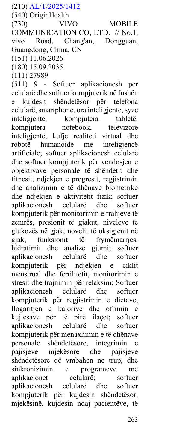 Zëri i markës OriginHealth në buletin