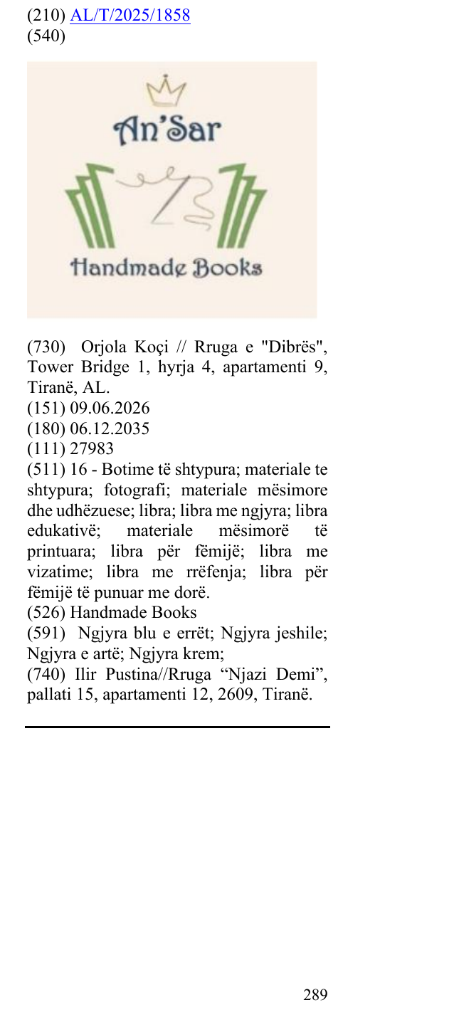 Zëri i markës Handmade Books në buletin