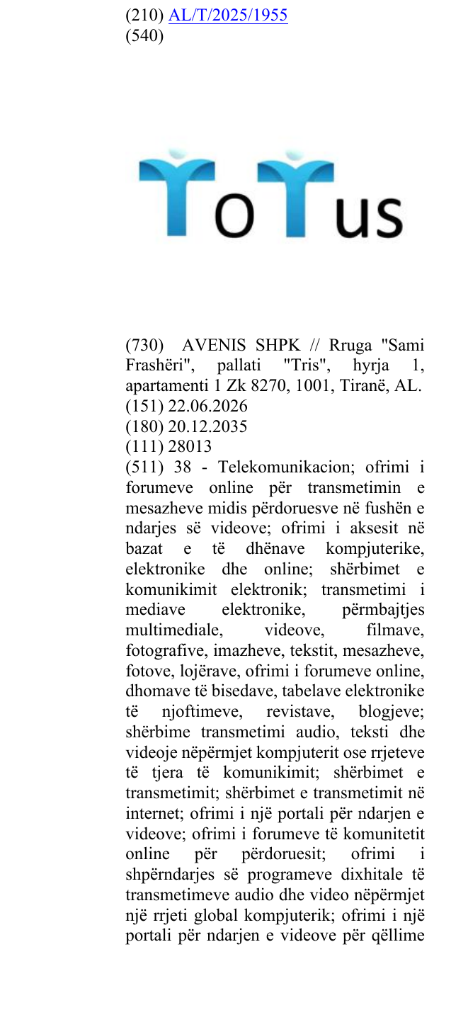Zëri i markës ToTus në buletin