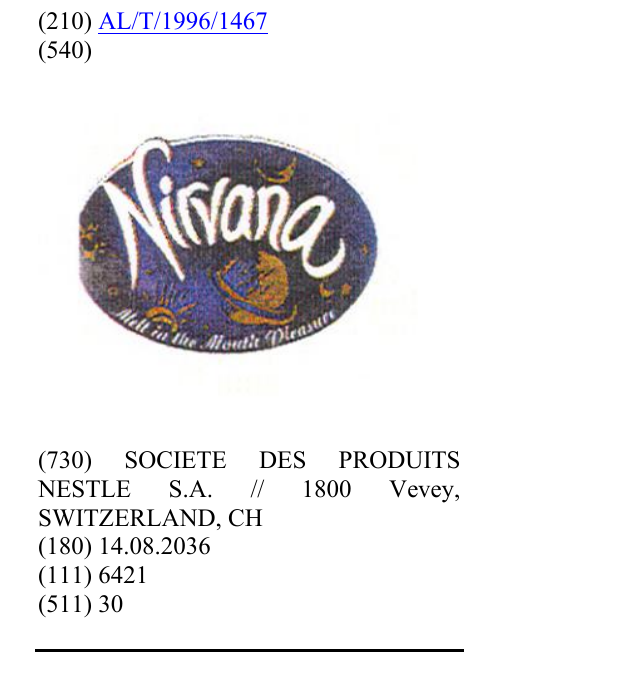 Zëri i markës NIRVANA në buletin