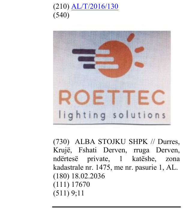 Zëri i markës ROETTEC lighting solutions në buletin