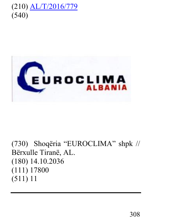 Zëri i markës EUROCLIMA në buletin