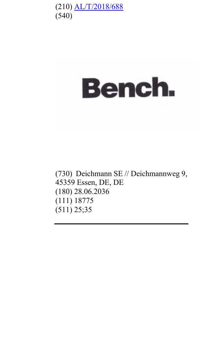 Zëri i markës Bench në buletin