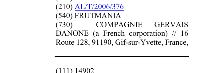 Zëri i markës FRUTMANIA në buletin