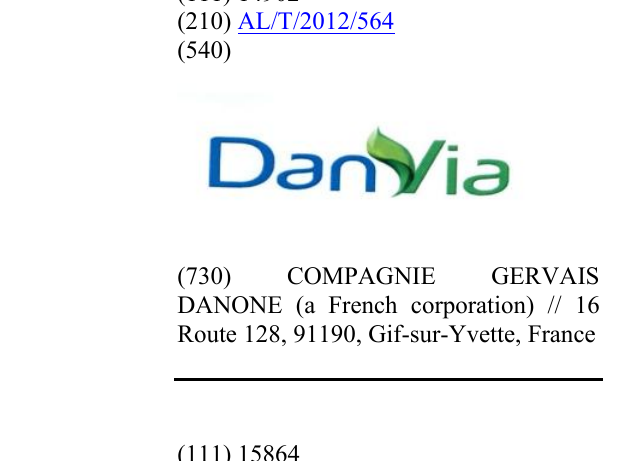 Zëri i markës DANVIA në buletin