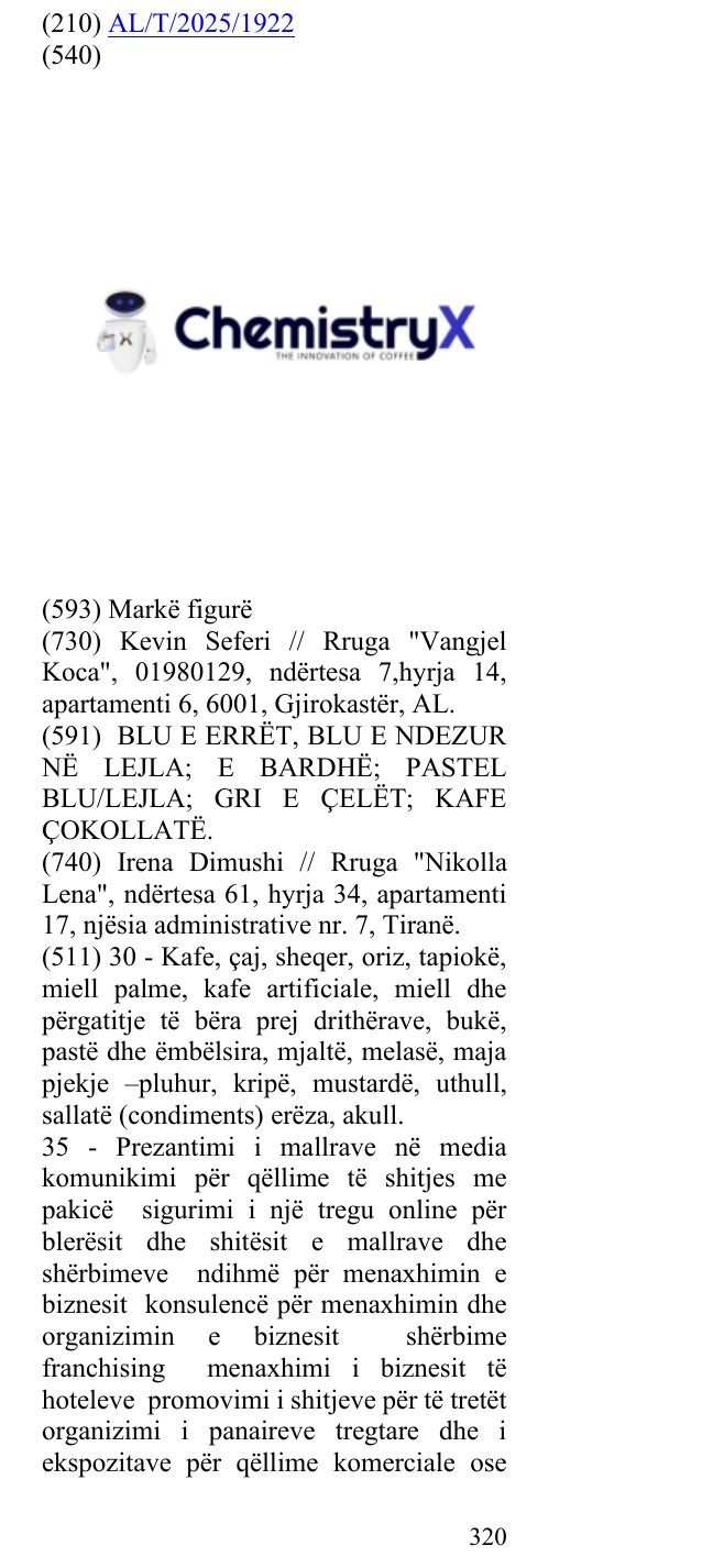Zëri i markës ChemistryX THE INNOVATION OF COFFEE në buletin