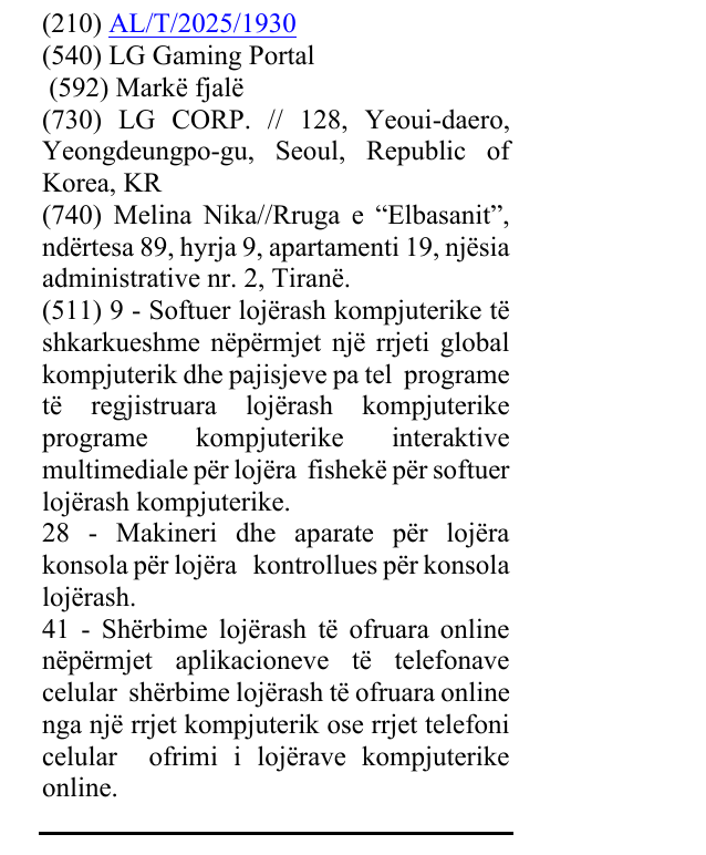 Zëri i markës LG Gaming Portal në buletin