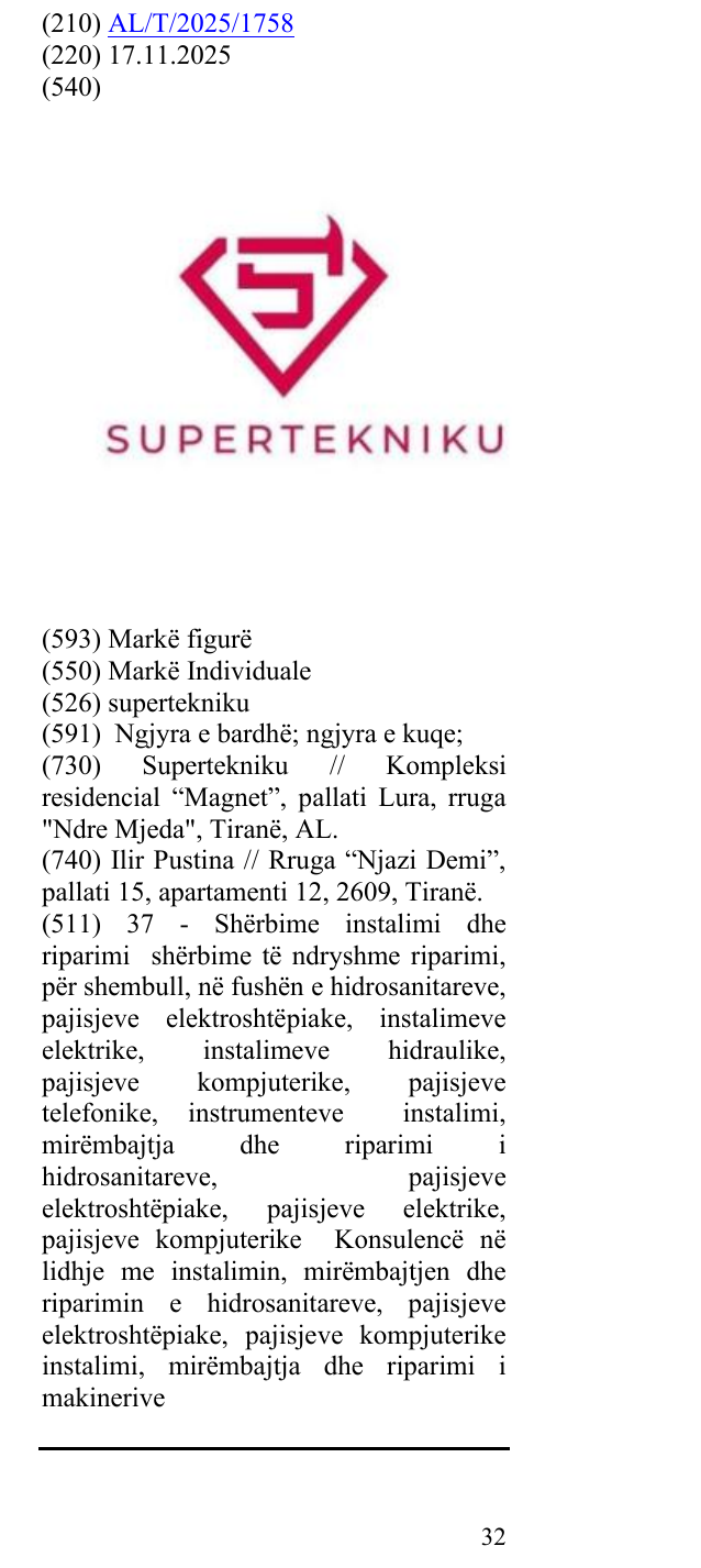 Zëri i markës supertekniku në buletin