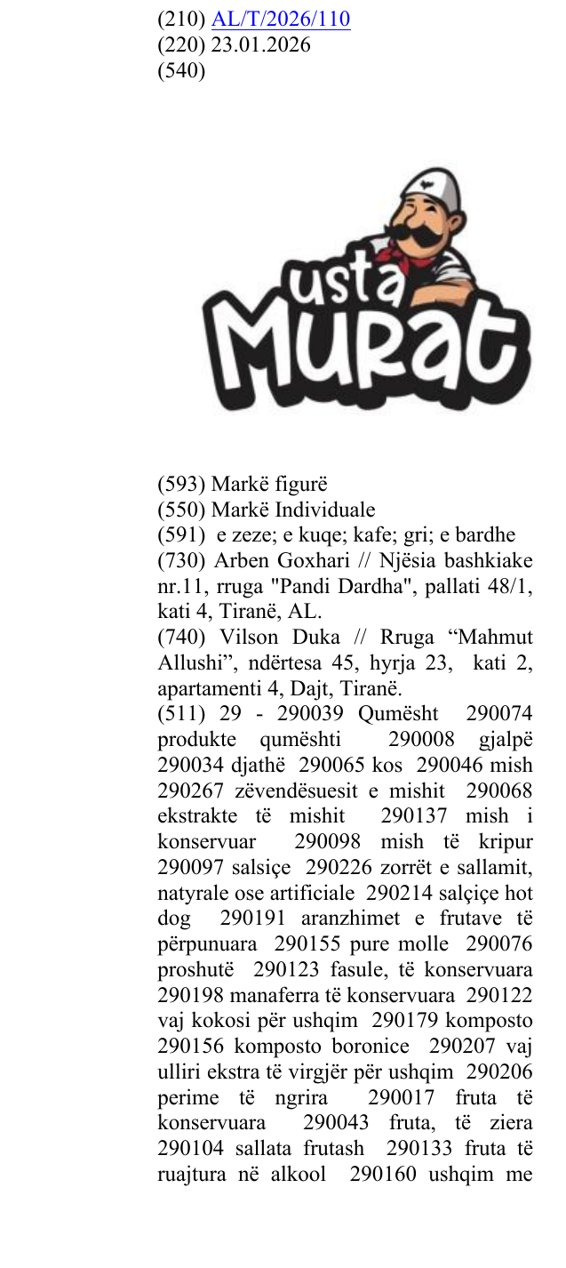 Zëri i markës usta MURAT në buletin