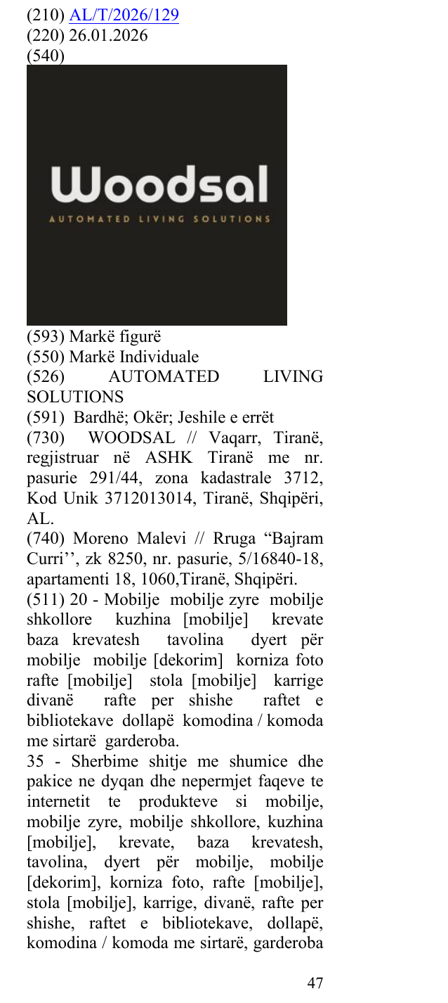 Zëri i markës AUTOMATED LIVING SOLUTIONS në buletin