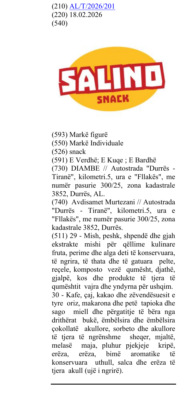 Zëri i markës snack në buletin