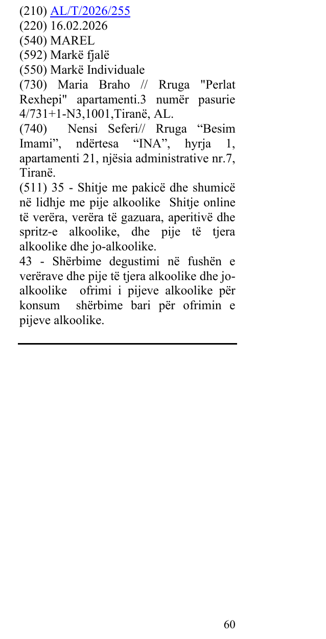 Zëri i markës MAREL në buletin